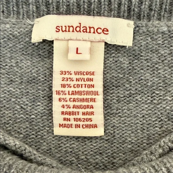 Sundance Gray and Cream Crew Neck Sweater - Picture 3 of 3